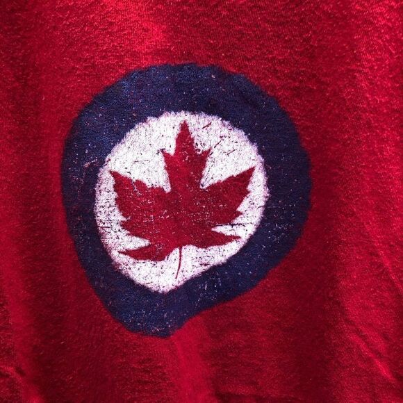 Royal Canadian Air Force Roundel Maple Leaf Military Seal Cotton T-shirt Medium - Picture 4 of 5